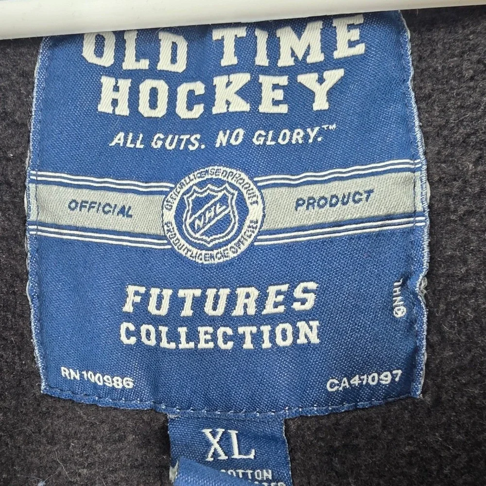 OLD TIME HOCKEY BOSTON BRUINS VARSITY JACKET YOUTH KIDS XL BLACK SNAP BUTTON NHL